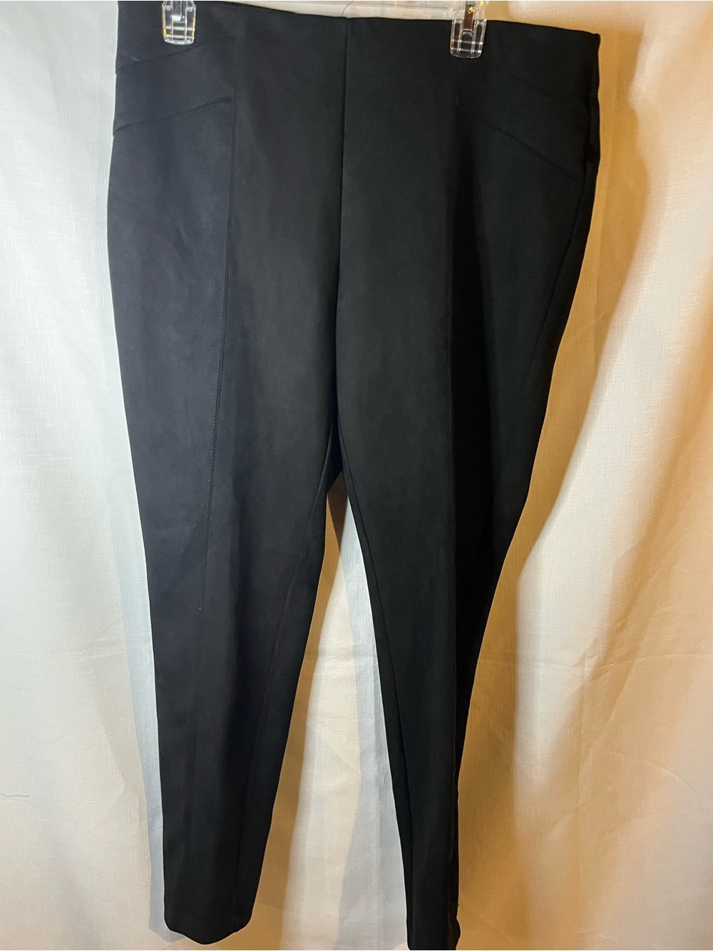 Black Ponte Knit Ankle Pants dress barn